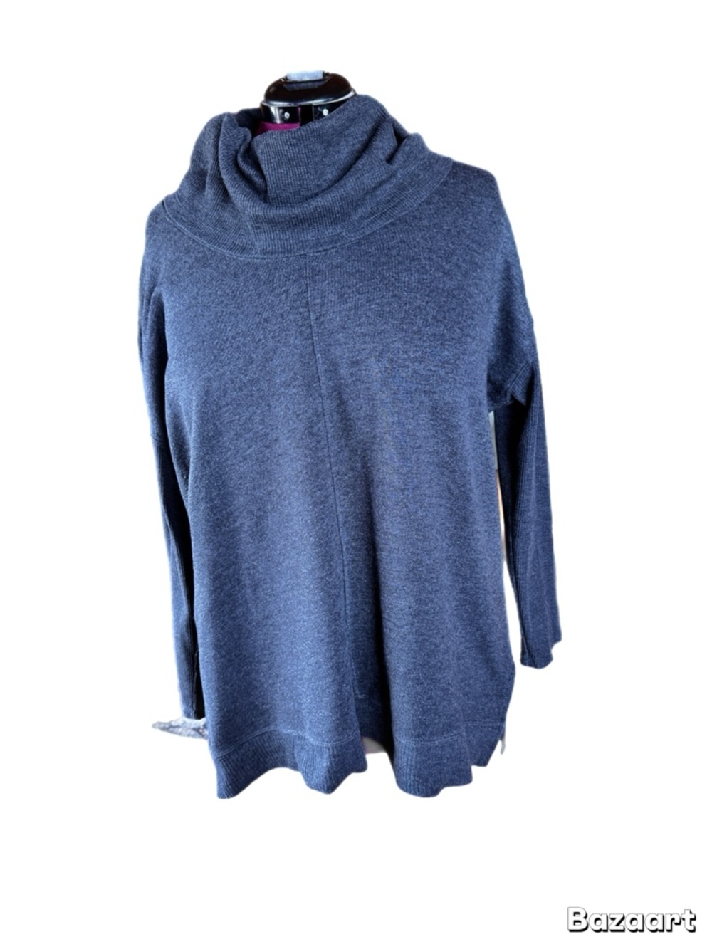 Cozy Women's Charcoal Funnel Neck WARM TOP (inside kinda like a sweatshirt )